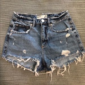 Dark wash jean shorts